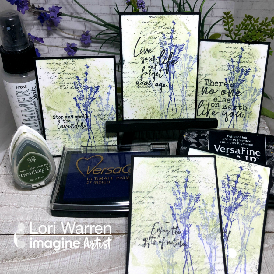 Create Inspiring ATCs using a Quick Watercolor Background Technique with versacolor and versamagic